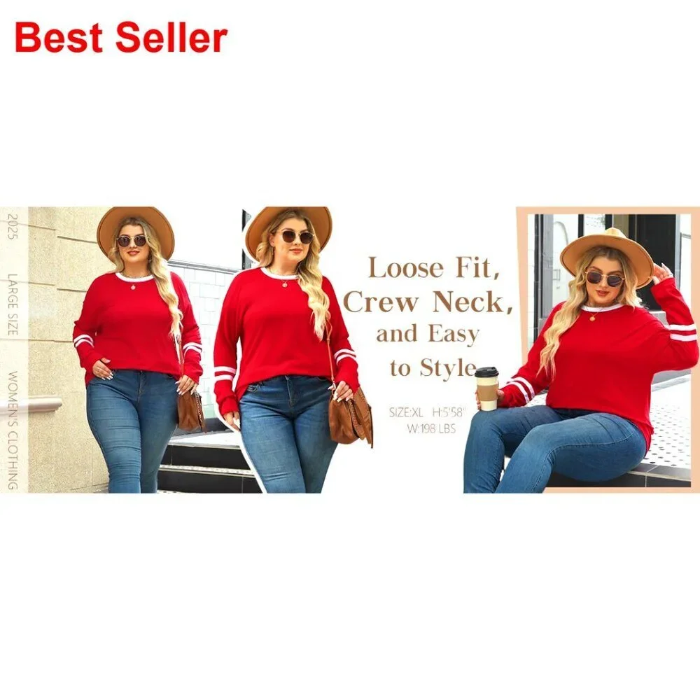 Long Sleeve Crew Neck T-Shirt, Polyester Rayon Spandex Blend, Athletic Stripes